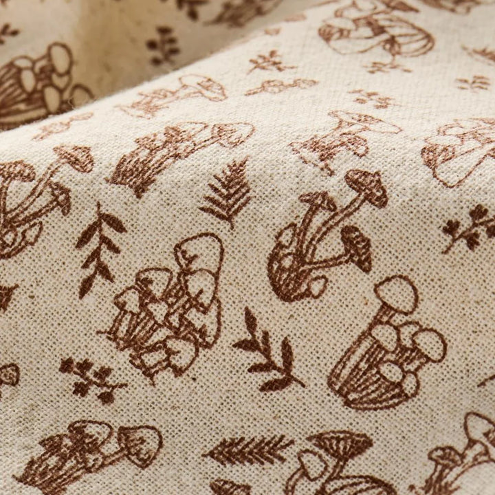 Ib Laursen - Geschirrtuch Caroline, natur, mit braunem Pilzmotiv