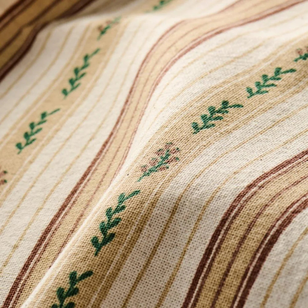 Ib Laursen - Geschirrtuch Isolde, natur, mit braunen Streifen und grünen Stielen