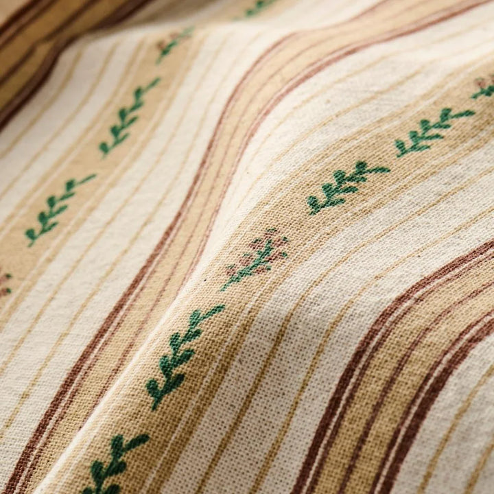 Ib Laursen - Geschirrtuch Isolde, natur, mit braunen Streifen und grünen Stielen
