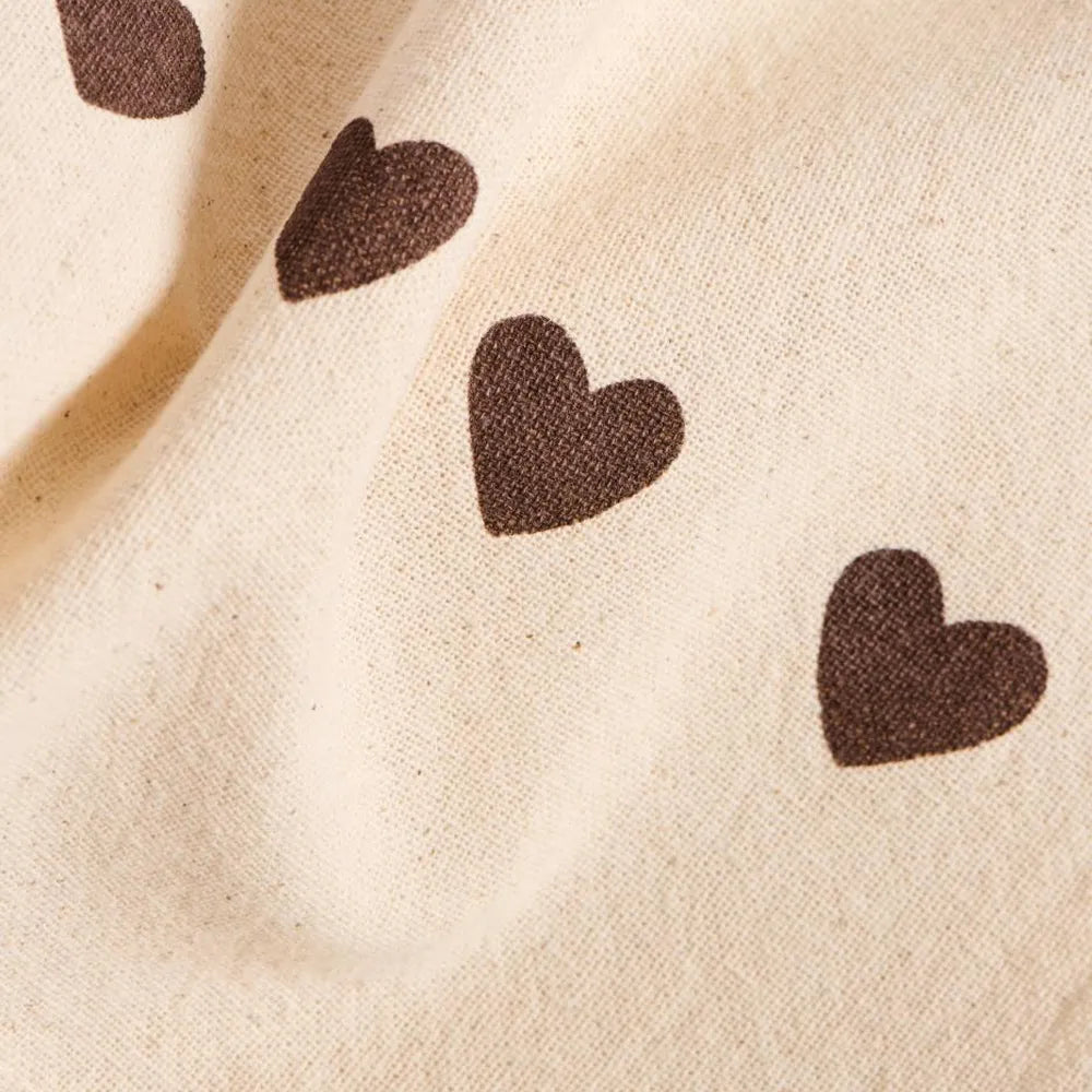 Ib Laursen - Geschirrtuch Johanne natur mit braunen Herzen