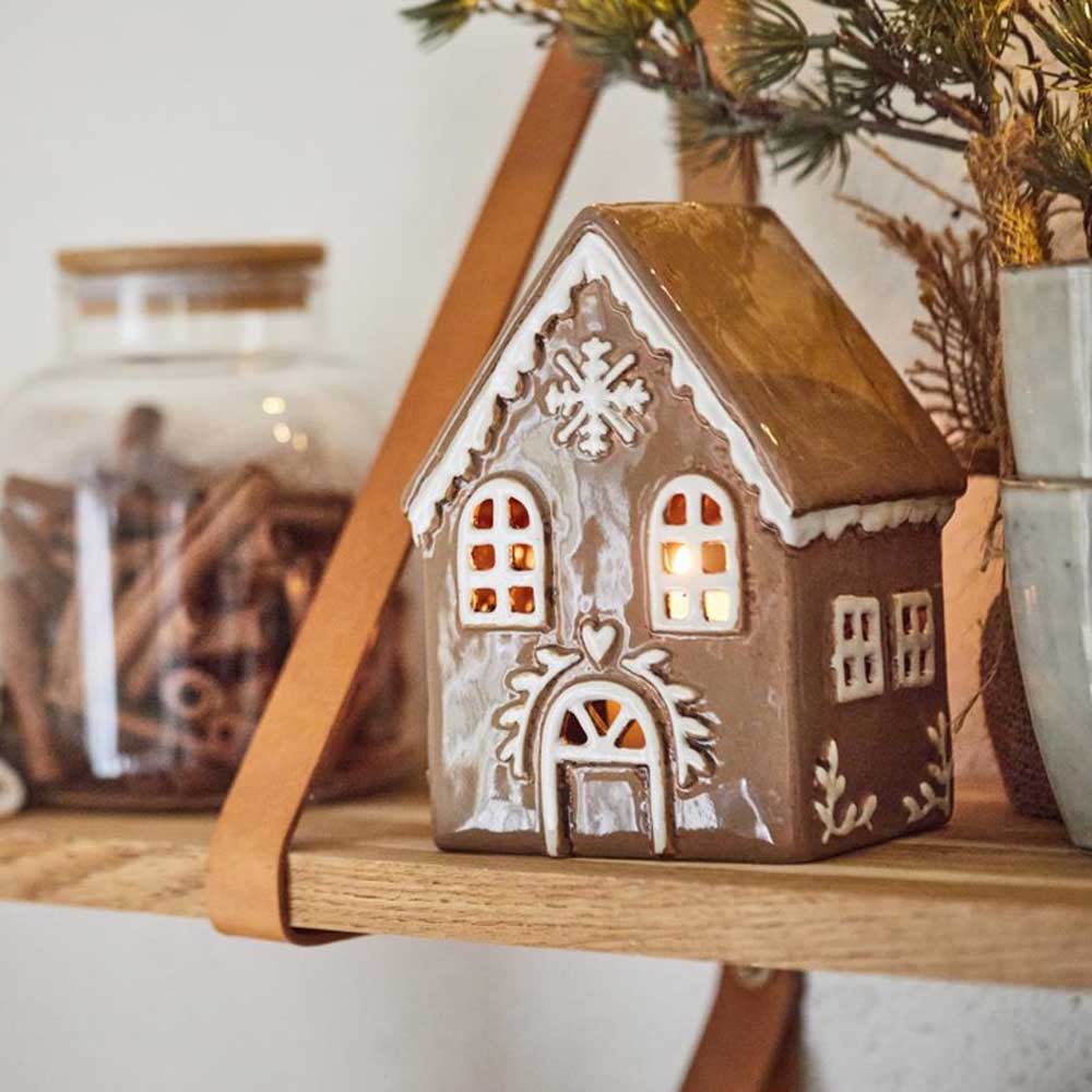 Ib Laursen - Haus für Teelicht Stillenat Gingerbread Schneekrystall