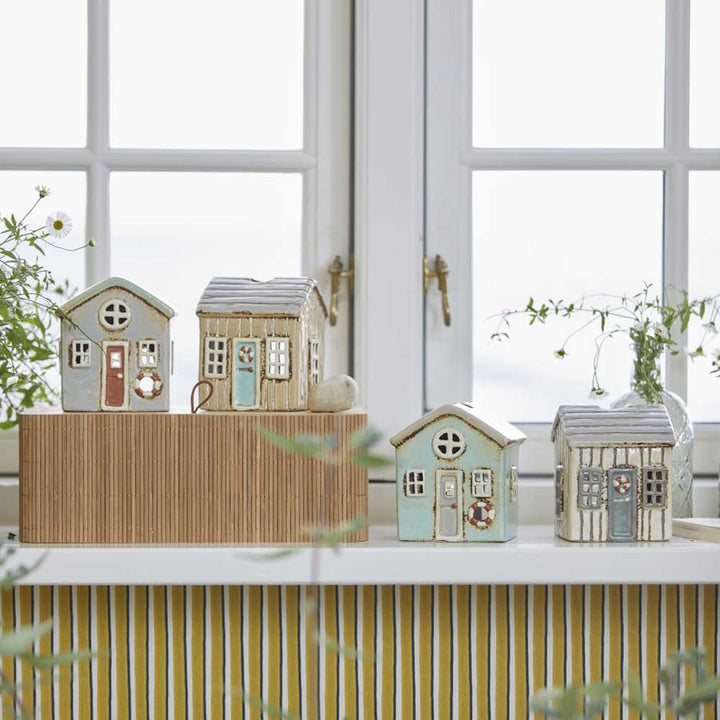 Ib Laursen - Haus für Teelicht Strandhaus Løkken minigrün mit grauen Dach
