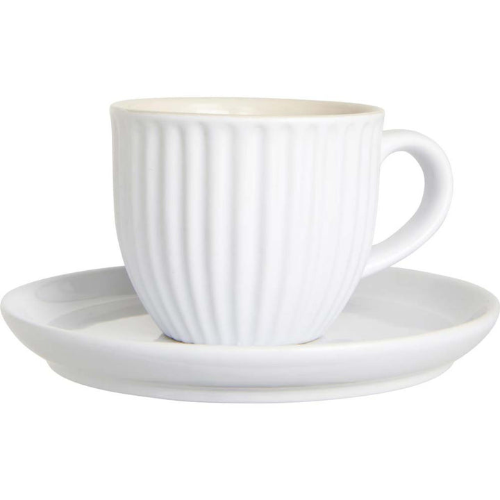 Ib Laursen - Kaffeetasse mit Untertasse Mynte Pure White 135 ml
