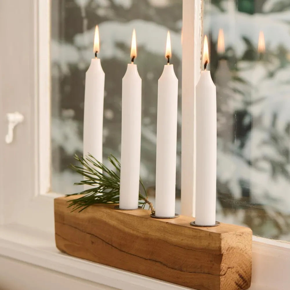 Ib Laursen - Kerzenhalter für 4 x 2,2 cm Kerzen Holzblock UNIKA