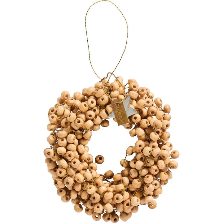 Ib Laursen - Kranz mit Holzperlen Stillenat Natur handgefertigt klein