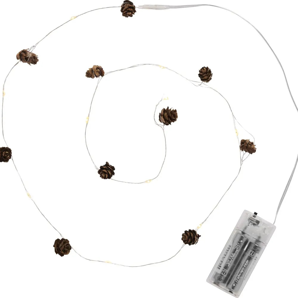 Ib Laursen Lichterkette 10 LED mit Zapfen – 120 cm – Alsaba