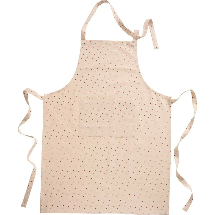 Ib Laursen - Schürze Valentin natur mit roten Herzen