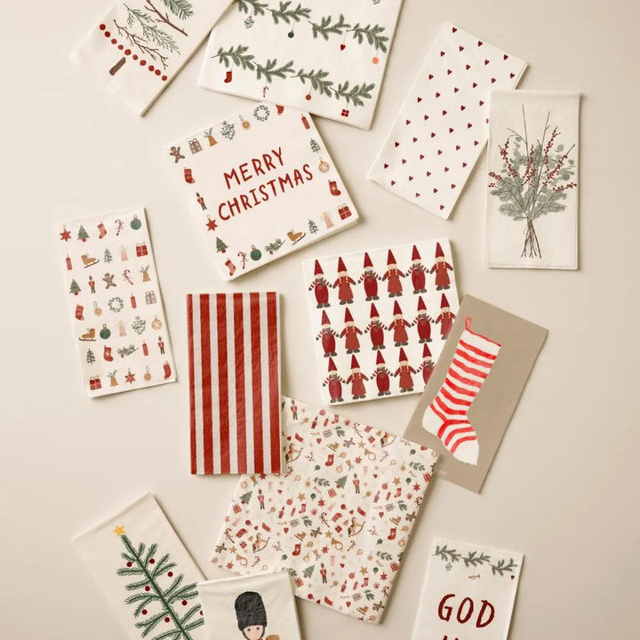 Ib Laursen - Papierserviette Wichtelpärchen Hand in Hand My Nostalgic Christmas 20 Stück