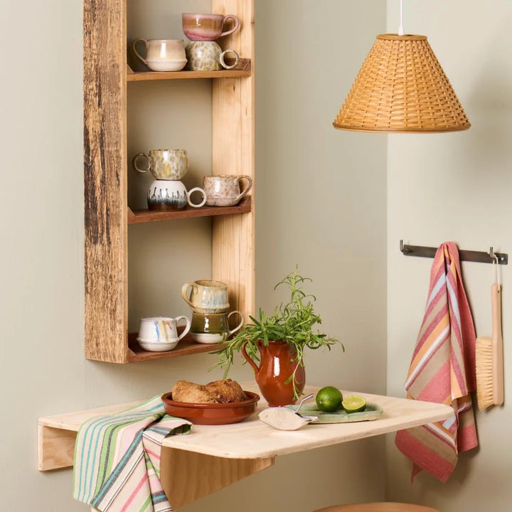 Ib Laursen - Tasse mit Henkel Vallvik erdige Farbtöne, mit blauer Laufglasur