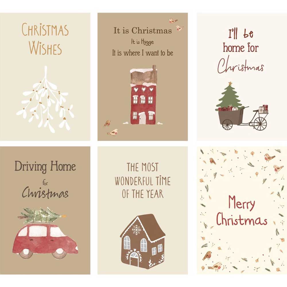 Ib Laursen - Weihnachtskarte doppelt 6er-Set My Nostalgic Christmas