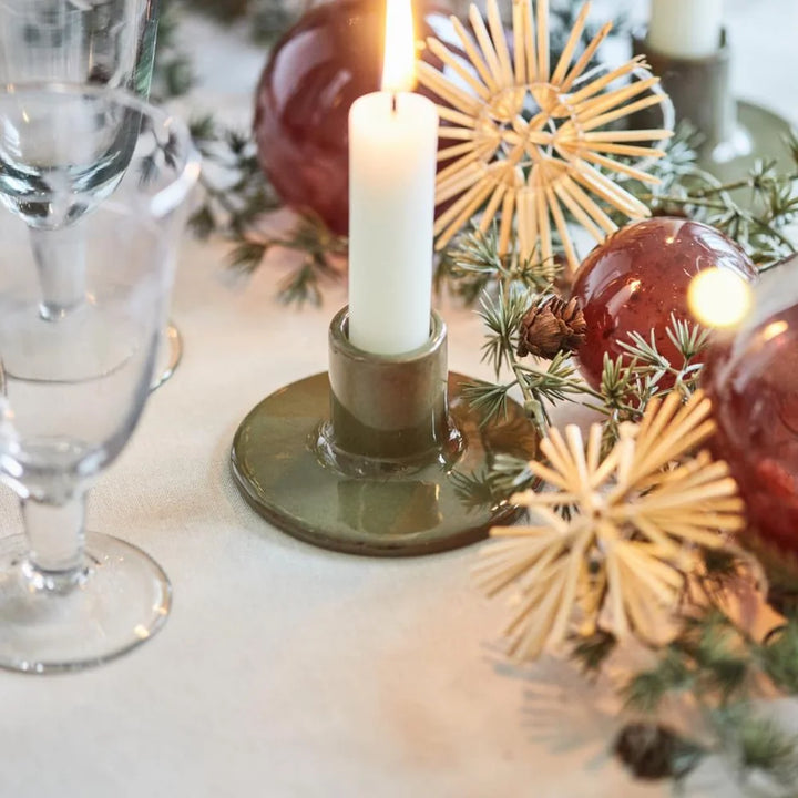 Ib Laursen - Weihnachtskugel pebbled Glas coral almond 6 cm