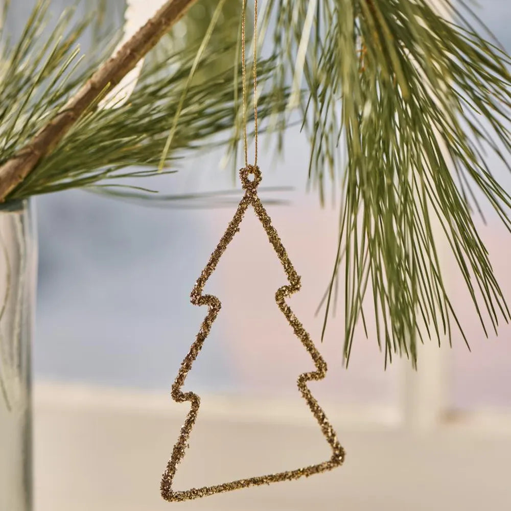 Ib Laursen - Weihnachtsschmuck zum hängen 4 ass mit Glitter