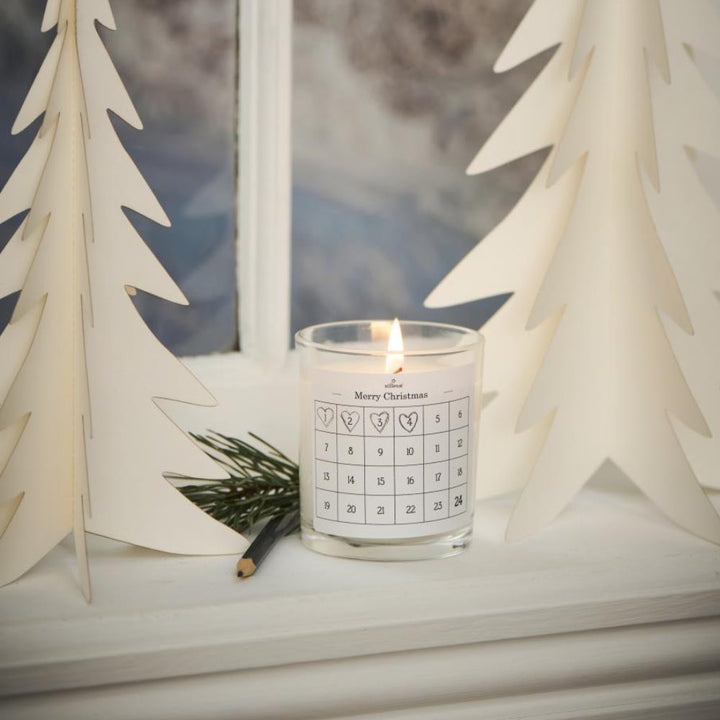 Ib Laursen - Nordische Adventskerze 1-24 Etikett Glas mit Paraffinkerze