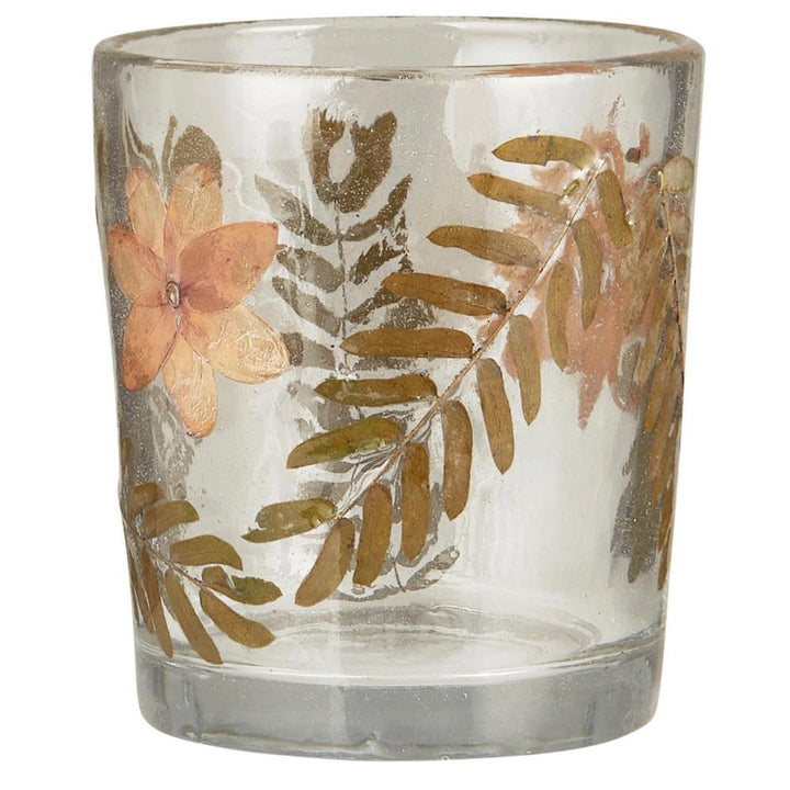 Ib Laursen - Kerzenhalter für Teelicht mit Blumen und Blättern im Glas