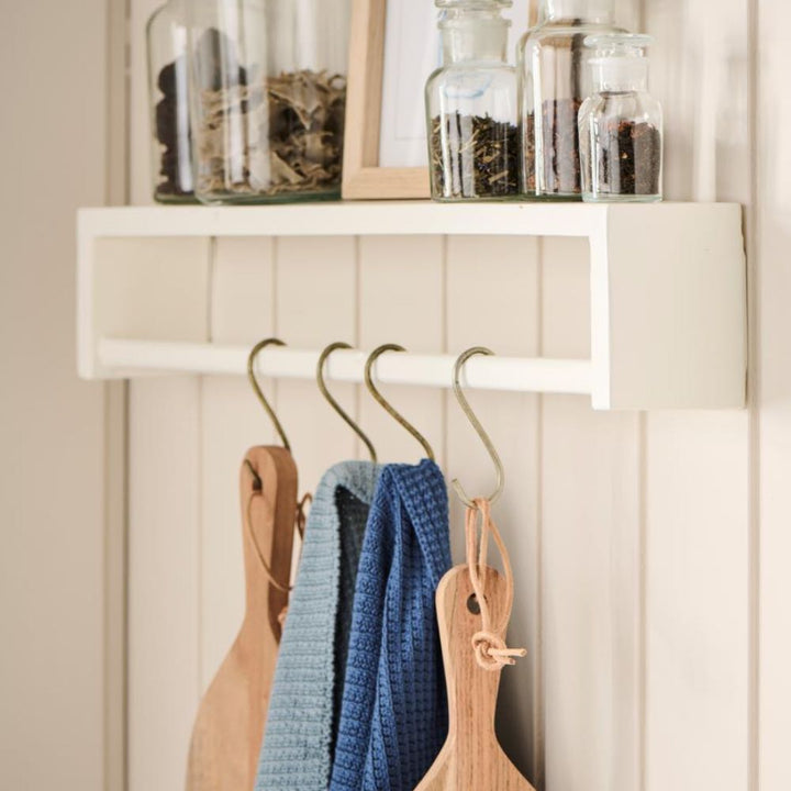 Ib Laursen - Regal mit Vorderkante + umdrehbar zu Regal mit Querstange darunter