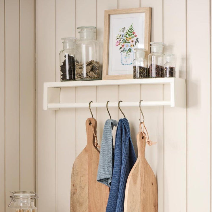 Ib Laursen - Regal mit Vorderkante + umdrehbar zu Regal mit Querstange darunter