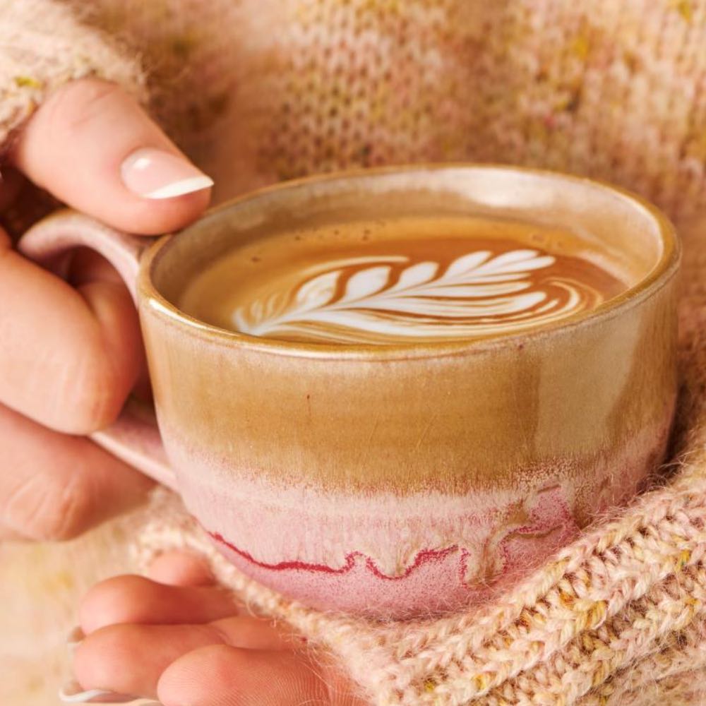 Ib Laursen - Tasse mit Henkel Trosa, hellbraun und zartrosa