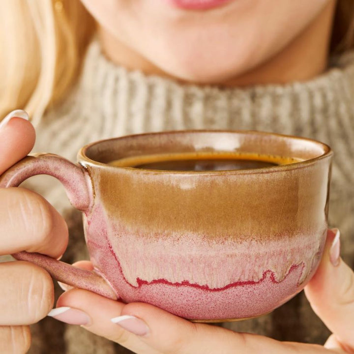 Ib Laursen - Tasse mit Henkel Trosa, hellbraun und zartrosa