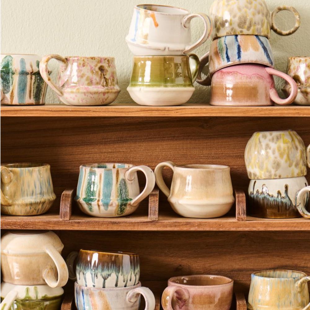 Ib Laursen - Tasse mit Henkel Trosa, hellbraun und zartrosa