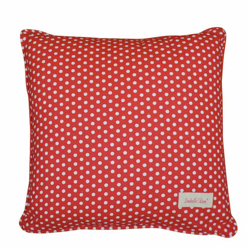 Isabelle Rose Kissen Rot mit Punkten, 45x45 cm – Alsaba