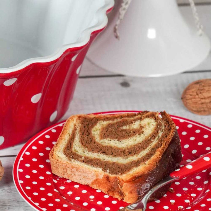 Isabelle Rose - Kuchenform Gugelhupf Large mit Punkte rot