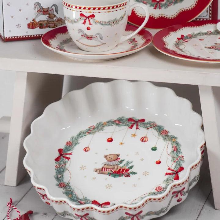 Isabelle Rose - Porzellan Auflaufform Happy Holidays 24,5x5,5 cm