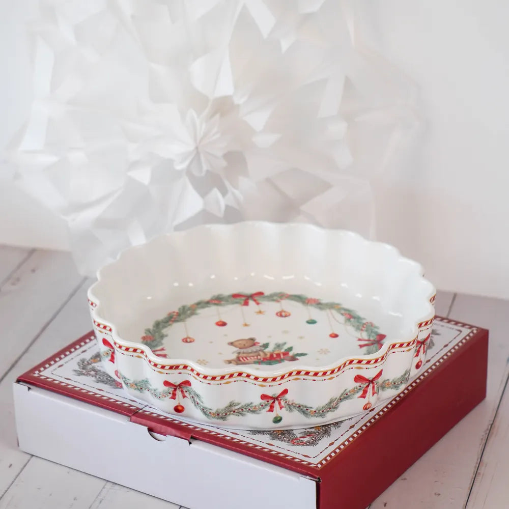 Isabelle Rose - Porzellan Auflaufform Happy Holidays 24,5x5,5 cm