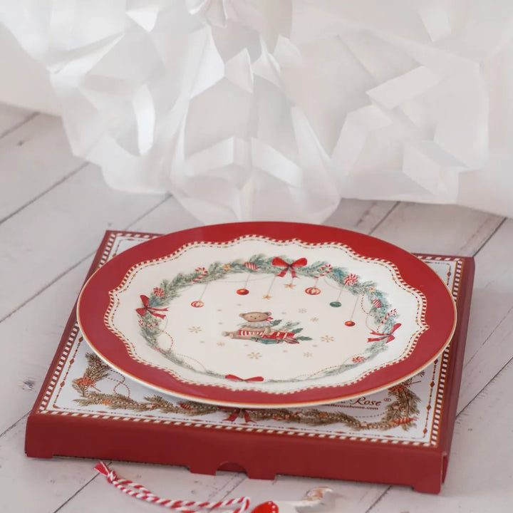 Isabelle Rose - Porzellan Dessertteller Bär Happy Holidays 19,5 cm