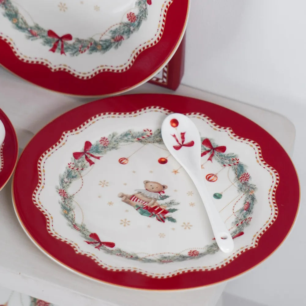 Isabelle Rose - Porzellan Dessertteller Bär Happy Holidays 19,5 cm