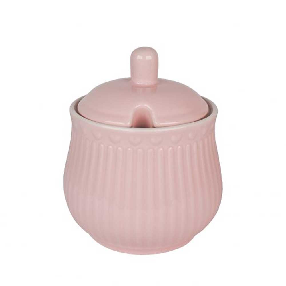 Eine Isabelle Rose - Zuckerdose Love Rosa mit Deckel.