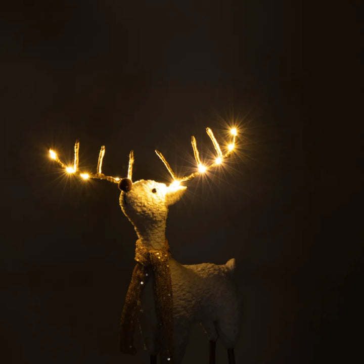 J-Line – Rentier mit Schal Weiß/Gold Mega 57 cm