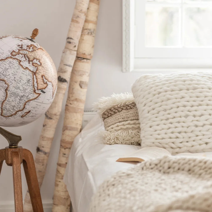 J-Line – Kissen gestrickt Hygge Home Weiß