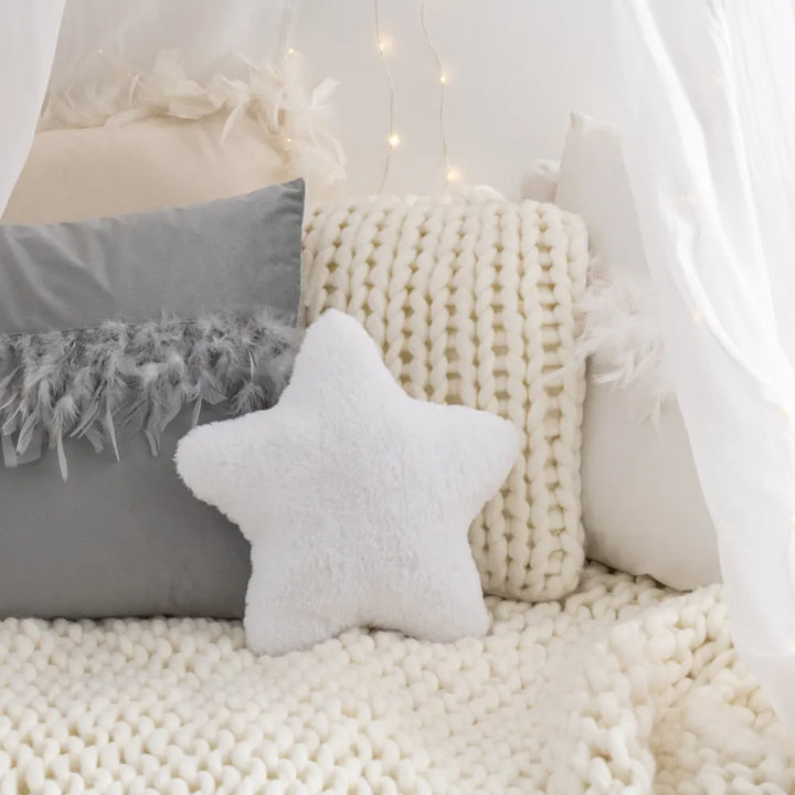 J-Line – Kissen gestrickt Hygge Home Weiß