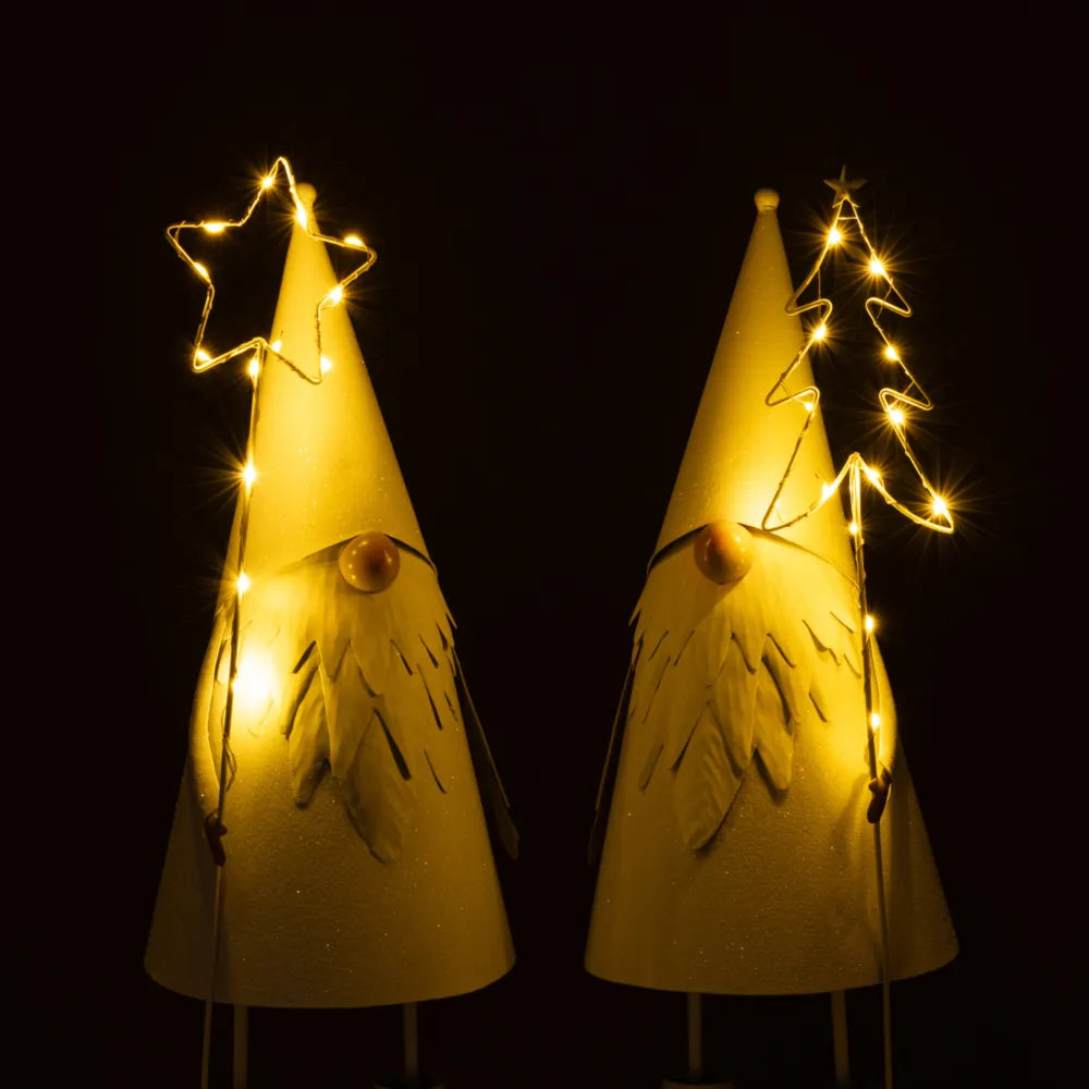 J-Line – Weihnachtsmann mit LED-Stern oder Baum Weiß