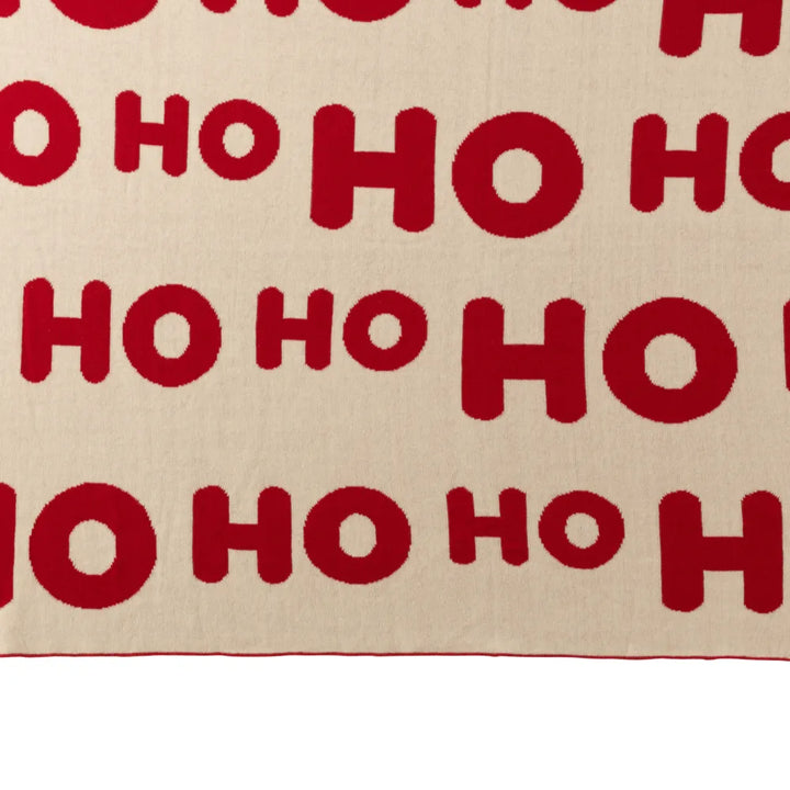 J-Line – Hohoho-Decke Weihnachtsrot/Weiß 130×170 cm – Kuscheldecke Weihnachten