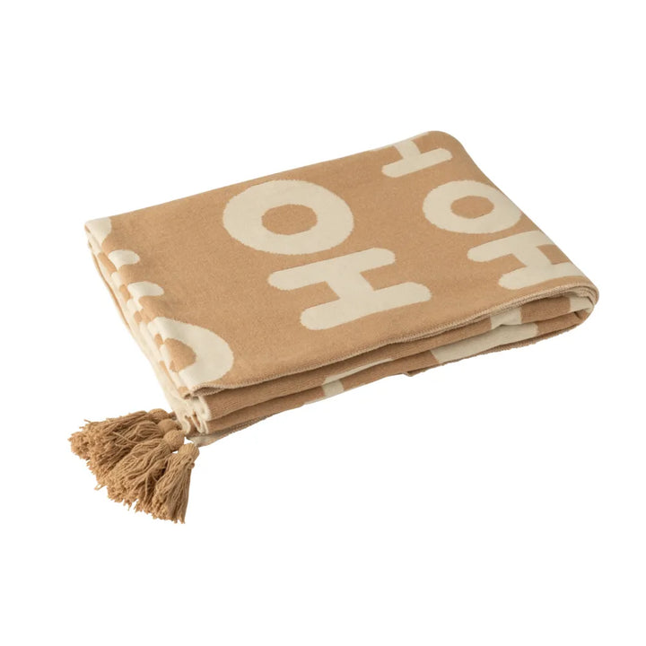 J-Line – Hohoho-Decke Weihnachtsrot/Weiß 130×170 cm – Kuscheldecke Weihnachten