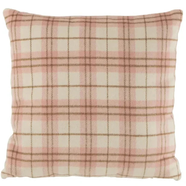 J-Line – Kissen kariert Weiß/Rosa