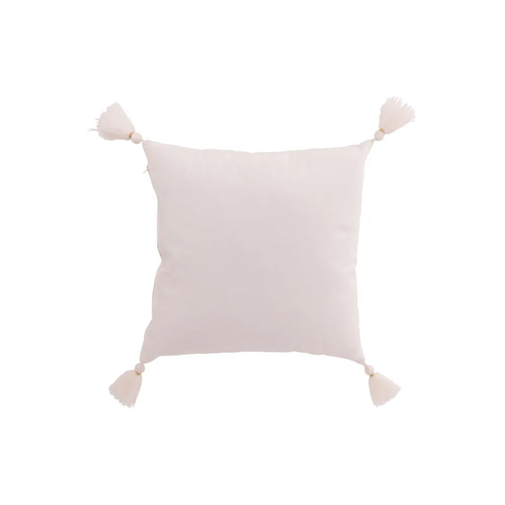 J-Line – Kissen Schneeflocke mit Quasten Weiß/Beige