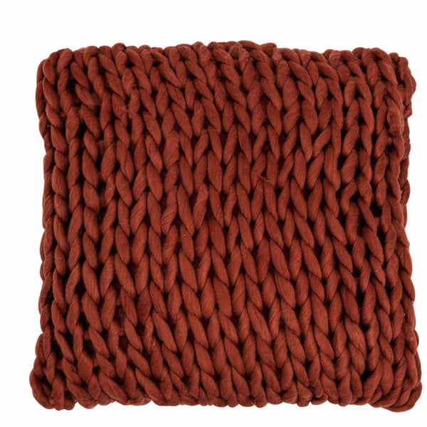 J-Line - Kissen gestrickt burned red
