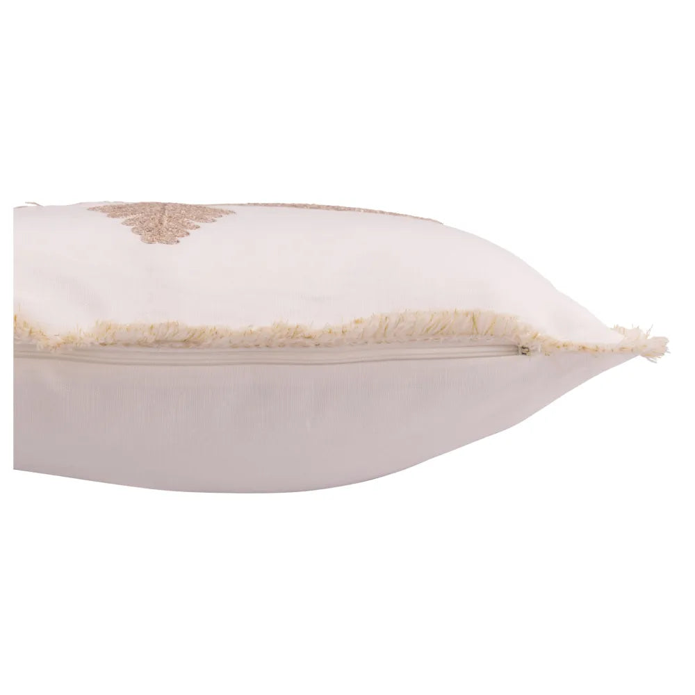 J-Line - Kissen mit Schneeflocke Weiß/Beige 45×45 cm – Winterkissen mit Motiv