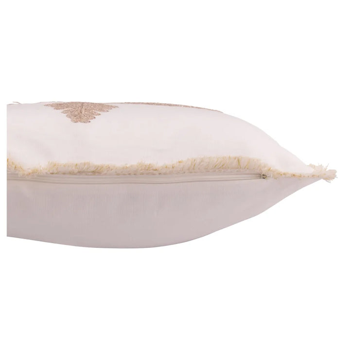 J-Line - Kissen mit Schneeflocke Weiß/Beige 45×45 cm – Winterkissen mit Motiv