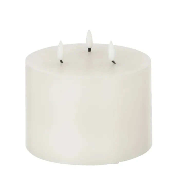 J-Line – LED-Kerze mit 3 Flammen Weiß 20 cm – LED Weihnachtskerze