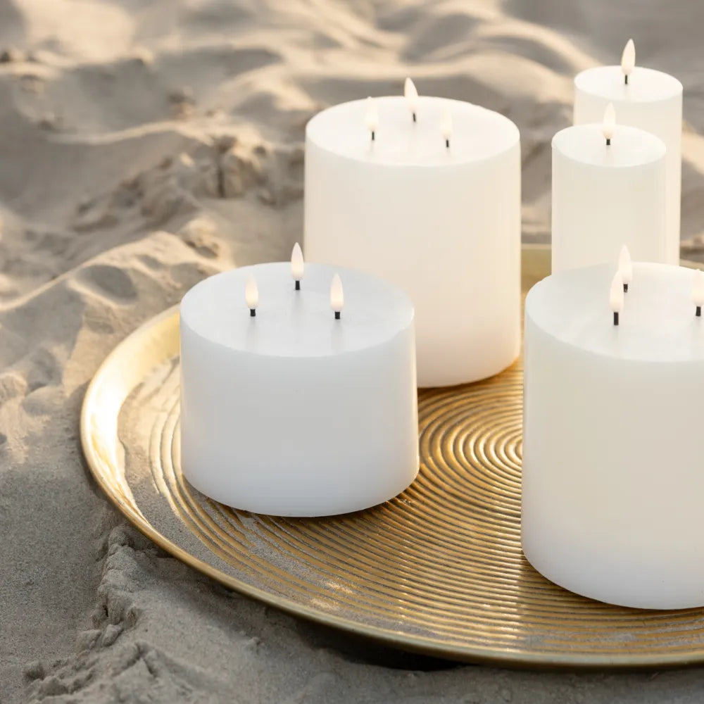 J-Line – LED-Kerze mit 3 Flammen Weiß 20 cm – LED Weihnachtskerze