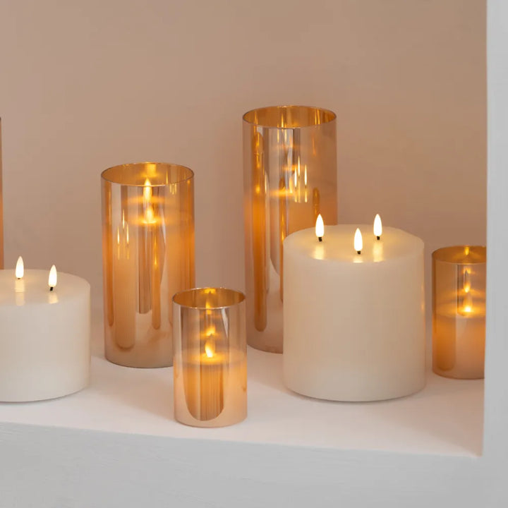 J-Line – LED-Kerze mit 3 Flammen Weiß 20 cm – LED Weihnachtskerze