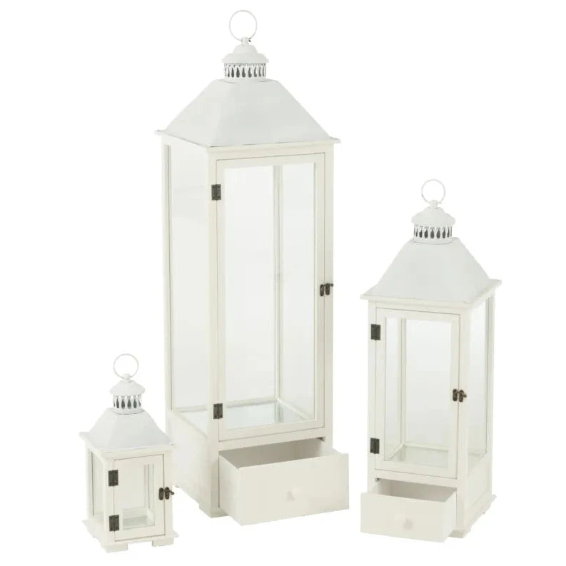 J-Line – Laterne Weiß im Landhausstil