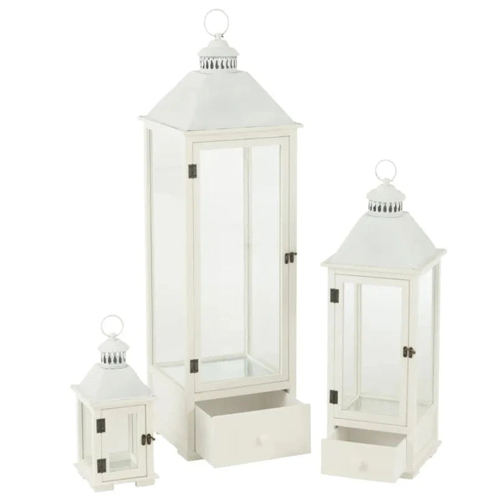 J-Line – Laterne Weiß im Landhausstil