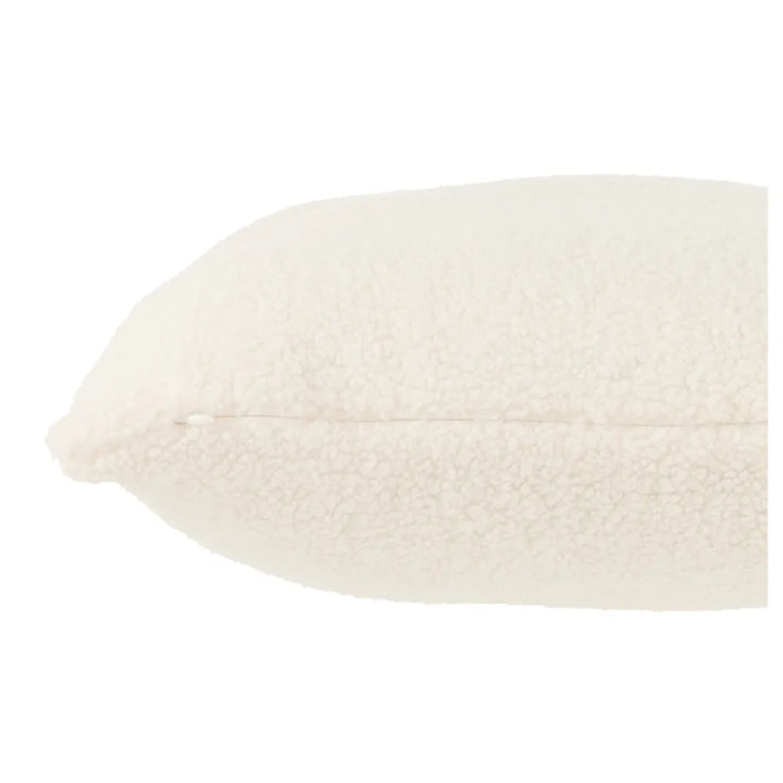 J-Line – Teddy-Bouclé-Kissen Weiß