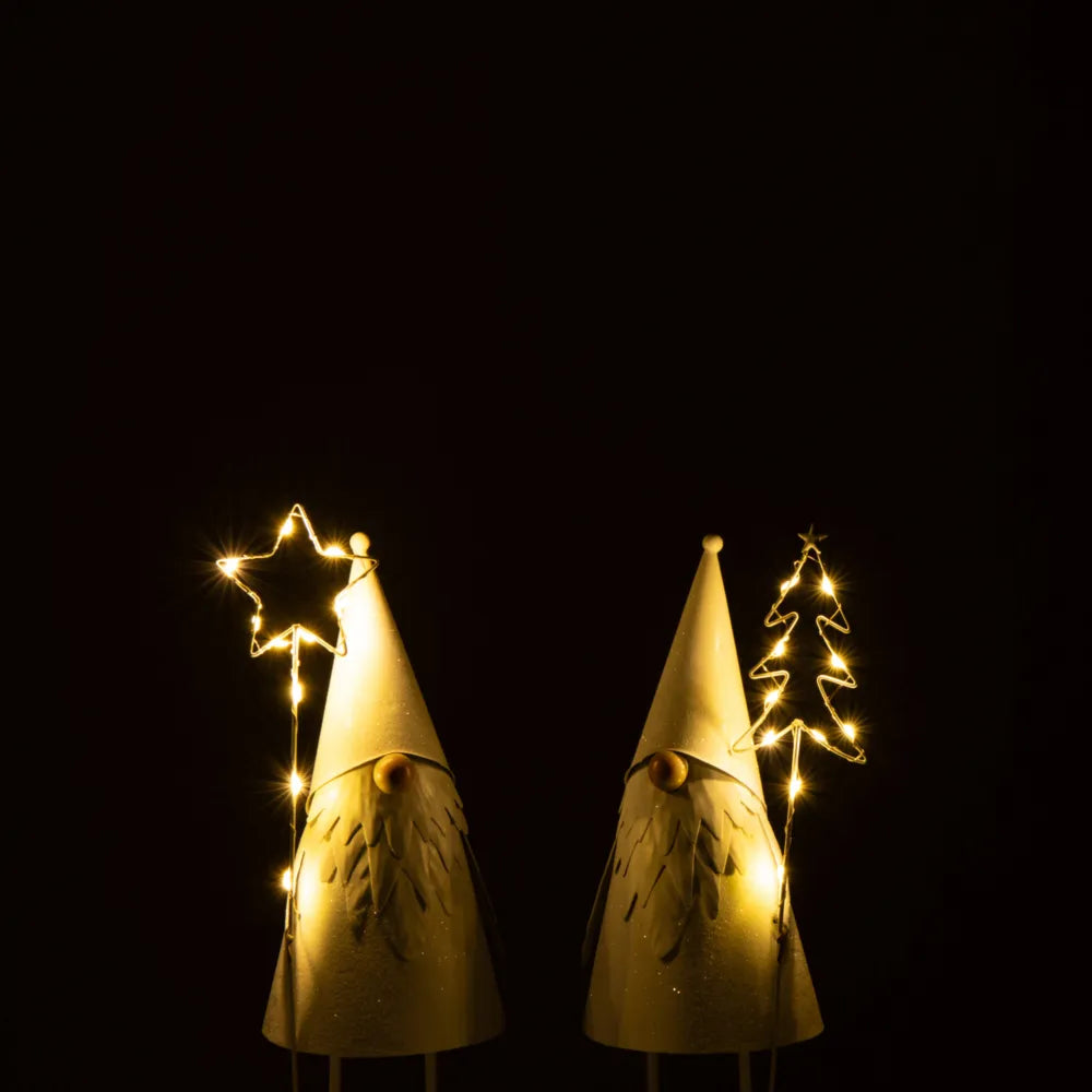 J-Line – Weihnachtsmann mit LED-Stern oder Baum Weiß