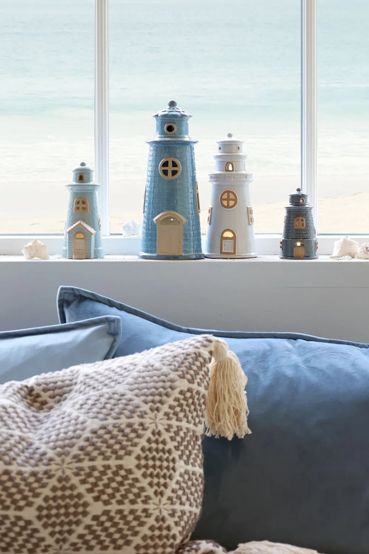 Chic Antique - Keramik Leuchtturm LED Creme