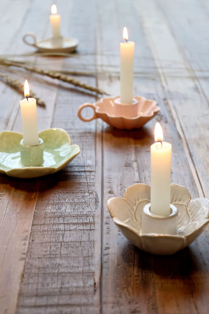 Chic Antique - Kerzenhalter Blüte aus Steingut